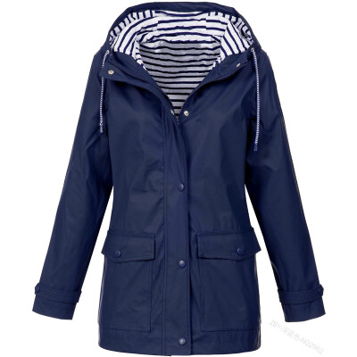 

Womens Solid Autumn Winter Outdoor Hiking Sports Hooded Warm Plus Size Jacket