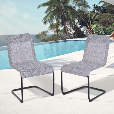 

Mesh Sling Texteline Fabric Bow Dining Chair Set of 2