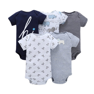 

5 PCSlot Newborn Baby Bodysuits Short Sleevele Baby Clothes O-neck 0-12M Baby Jumpsuit 100Cotton Clothing Infant sets