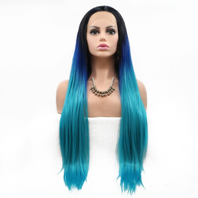 

Amazing Star Lace Frontal Wigs Straight Hair Heat Resistant Free Part Hand Tied Lace Frontal Synthetic Hair Wigs