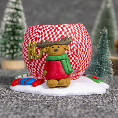 

Christmas Three-dimensional Decoration Candlesticks Soft Ceramic Candle Holders