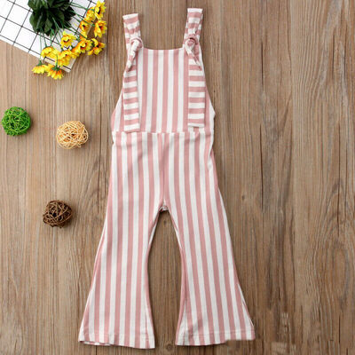 

Toddler Kids Baby Girl Stripes Brace Pants Overalls Jumpsuit Romper Outfits Mon