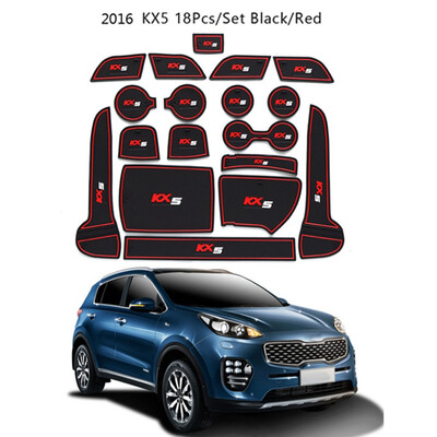 

18pcsset Gate Slot Pad Car Interior Door Cup Holder Groove Nonslip Mat Replacement For Kia KX5 2016