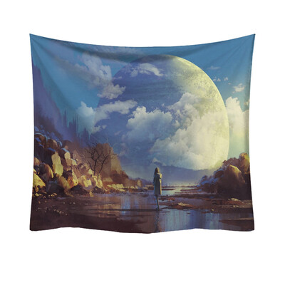 

Toponeto Fashion Tapestry Planet Universe Pattern Style Decorative Tapestry Home Decor