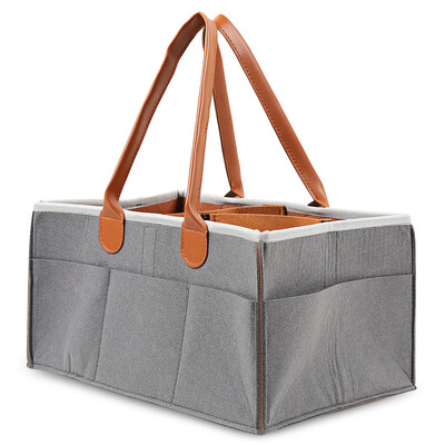 

Portable Felt Tote Storage Bin Baby Diaper Organizer
