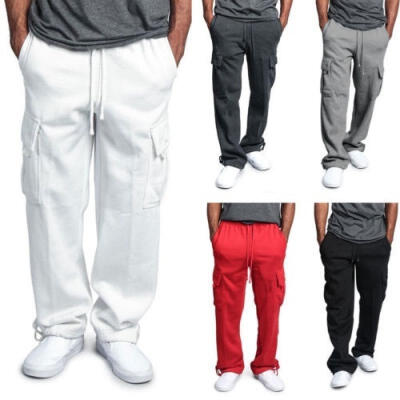 

Men&39s Urban Straight Leg Jogger Heavy Weight Fleece Cargo Pocket Sweat Pants