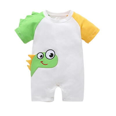 

Cute Dinosaur Print Summer Rompers Kids Girls Boys Short Sleeve Jumpsuits