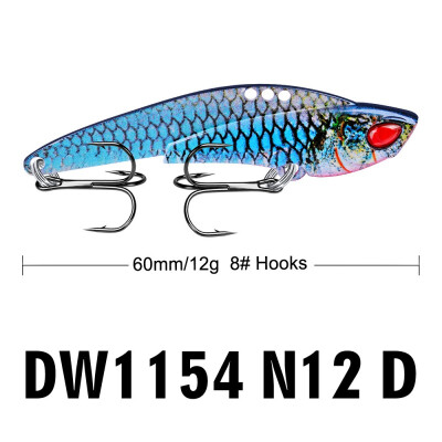 

6CM Metal VIB Lures 12g Vivid Vibrations Spoon Lure Spinner Fishing Bait Artificial Hard Bait 3D Eyes Fishing Lures