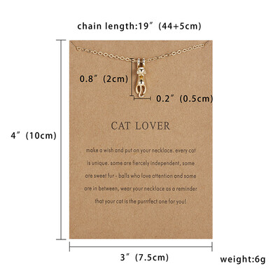 

Fashion Jewelry Cute Cat Lover Necklace & Pendant For Women Gift For Women Gold Silver Cat Pendant Short Chain Necklace
