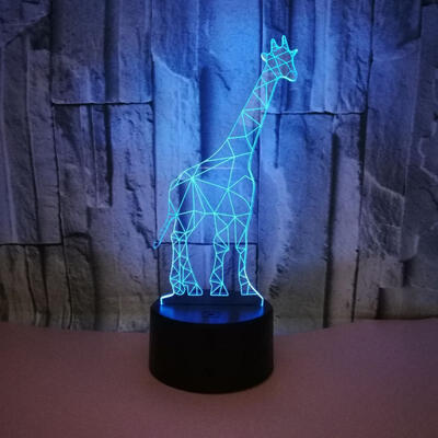 

New Giraffe 3D Night Light Touch Remote Control Creative Gifts Lights Birthday Bedroom Table Lamp For Kids