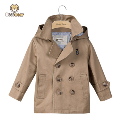 

Removable Hooded Double-Breasted Trench Coat