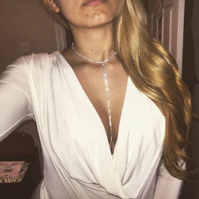 

Women Silver Bikini Crossover Waist Belly Harness Body Chain Beach Necklace