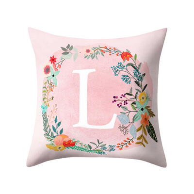 

〖Follure〗English Alphabet Pillow Print Cushion Flower Pillowcase Cover Room Decoration
