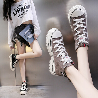 

Womens shoes new autumn shoes ins tide shoes Korean version of the wild thick-soled canvas shoes