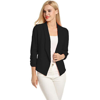 

Women Fashion Concise Business Slim Fit Lapel Solid Color All-match Long Sleeve Blazers