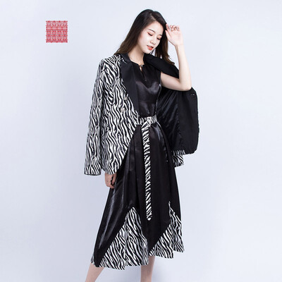 

Black&white temperament suit satin skirt set