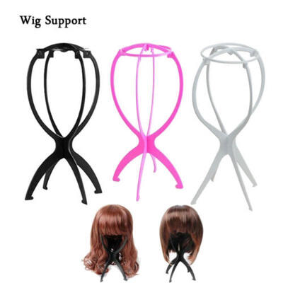 

HOT Plastic Wigs Stand Portable Foldable Wig Holder Support Display Stand Hair