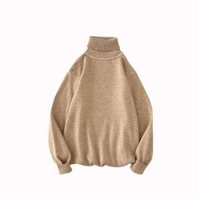 

Mens Winter Warm Knitted Roll Turtle Neck Pullover Solid Sweater Jumpers Tops