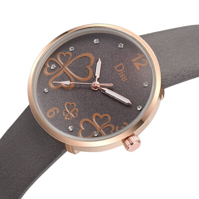 

RM Fashion Lady Frosted Dial Heart Shape Pattern Leather Belt Watch Quartz Watch