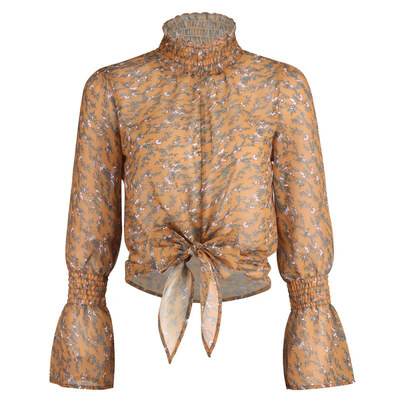 

Summer Tops Women Short Top Female Long Sleeve High Collar Sexy T Shirt Womens Leopard Print Bandage 5 Colors