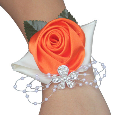 

Handmade Rhinestone Inlay Wrist Flower Bride Bridesmaid Corsage Wedding Supplies