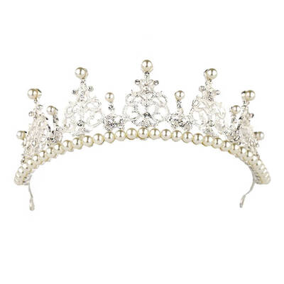 

Vintage Women Wedding Hair Accessories Korean Style Prom Tiara Girl Pearl Bridal Brides Hair Ornaments