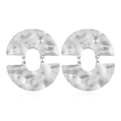 

European Simple Geometric Metal Round Earrings for Women Leaf Flower Earrings Pendientes Wedding Jewelry Ethnic Party Wholesale