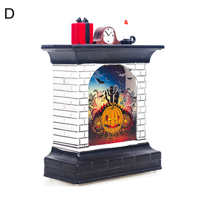 

3D Fireplace Pumpkin Witch Halloween Night Light LED Table Desk Lamp Home Decor