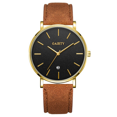 

Gobestart Fashion Simple Simple Casual Calendar Business Leather With Strap Mens Watch