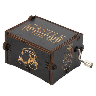 

Vintage Wooden Hand Cranked Music Box Retro Home Ornaments Crafts Kids Gift