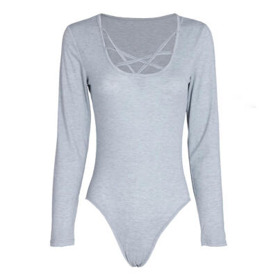 

Sexy Women Long Sleeve Bodycon Top Jumpsuits Bodysuit Blouse