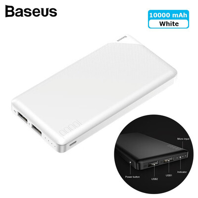 

Baseus Mini Cu 10000mAh dual USB output power bank for iPhoneHUAWEISamsung Micro input thin powerbank with USB cable