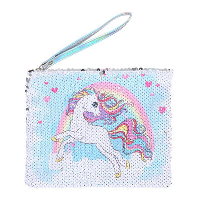 

Sequin Pencil Case Kids Girls Cartoon Clutch Coin Purse Zipper Cosmetic Bag