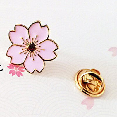 

Pretty Cherry Blossoms Flower Brooches Pins Collar Jacket Badge Women Jewelry