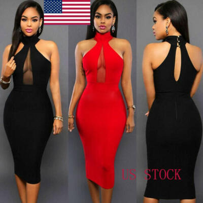 

US Sexy-Women-Sleeveless-Bandage-Bodycon-Evening-Party-Cocktail-Club-Mini-Dress