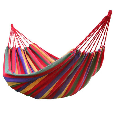 

Portable Hammock Outdoor Hammock Garden Sports Home Travel Camping Swing Canvas Stripe Hang Bed Hammock Red Blue 280 x 80cm