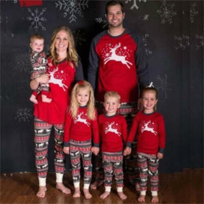 

Xmas Family Matching Christmas Pajamas Set Women Baby Kids Sleepwear Nightwear