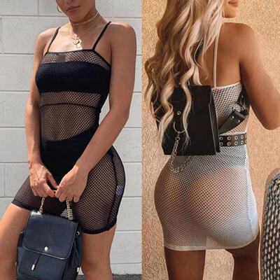 

Sexy Women Summer Beach Dress Swimwear Mesh Crochet Bikini Cover Up Bathing Suit