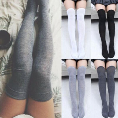 

Women Knit Cotton Over The Knee Long Socks Spring Thigh High Stocking Socks New