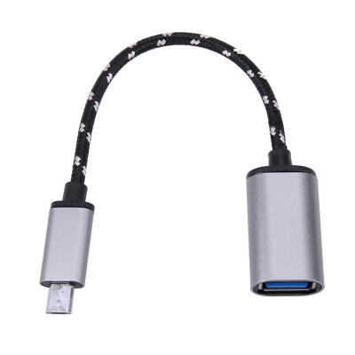 

69inch Braided Alloy Micro USB Male to USB Female OTG Adapter Cable