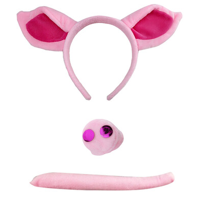 

YIWULAPig Headband Ears&Tail Set Costume Accessory Pink