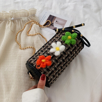 

Korean version of Joker small bag chic fashion small fresh womens bag new 2019 woven small round bag shoulder Messenger bag