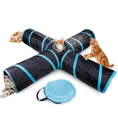 

Cat Tunnel 5 Way Pet Play Tunnel Collapsible Tunnel Toy for Cats Dogs Rabbits Pets