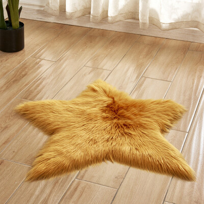 

Gobestart Pentagram floor mat Non Slip Rug Mats Hairy Soft Fluffy Faux Fur Carpet Mat Home