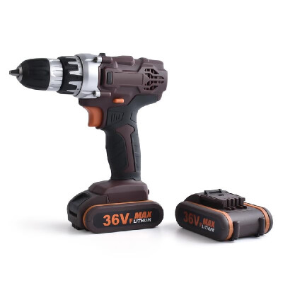 

36VF Double Speed Cordless Rechargeable Electric Drill Lithium Battery Powered Electric Hand Drill with 2pcs Batteries