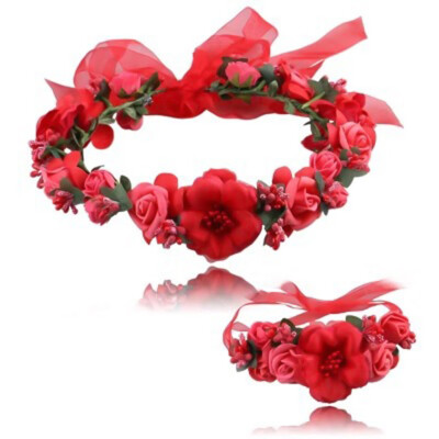 

Fashion Bride Flower Hairband Hair Accessories Wedding Hairband With Flower Bracelet Wristband