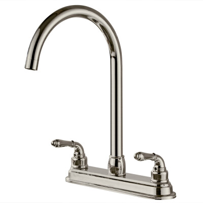 

Kitchen Mixer Tap Dual Handle Basin Fixed Faucet Food Washing Easy To Install