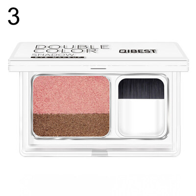 

Women Double Color Stamp Eyeshadow Long Lasting Non-smudge Makeup with Brush