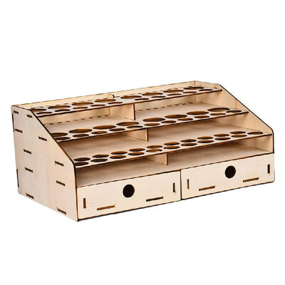 

58 Wooden Hole Paint Rack Stand Pigment Ink Bottle Paints Tool Storage with Cabinet Holder Organizer