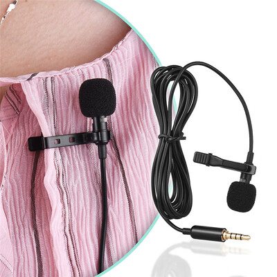 

Portable External 35mm Hands-Free Mini Wired Collar Lavalier Microphone